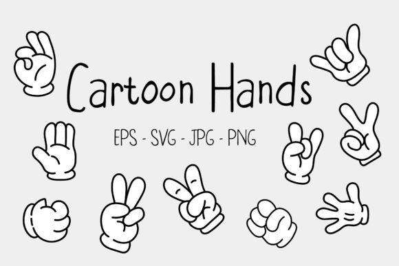 Cartoon Hand Graphics: Cute Illustrations for Crafts