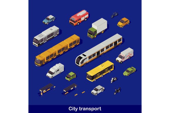 City Transport Isometric Illustrations & Graphics