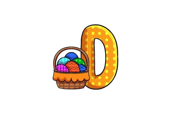 Easter Egg Icon Alphabet D Graphics & Illustrations Review