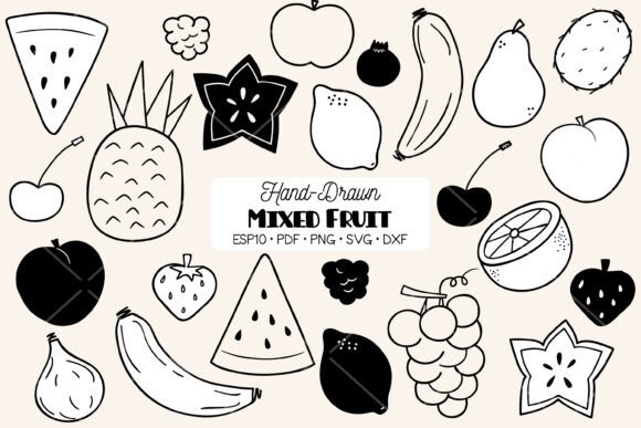 Fruit Doodles Graphics: Editorial Illustrations Review
