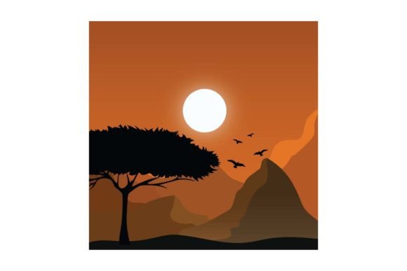 Illustrations Hill Afternoon: Graphics for Crafting
