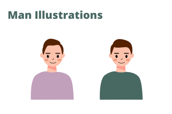 Man Face Character Illustrations: Graphics Review