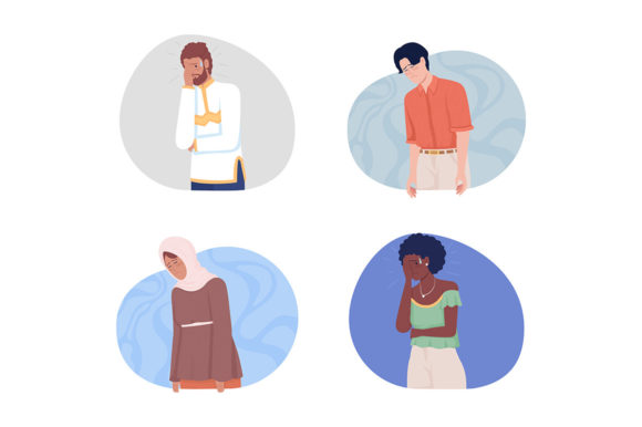 Negative Emotions Illustrations Set: Graphics Review