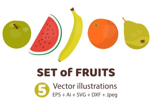 Set of Fruits Vector Illustrations: Graphics Review