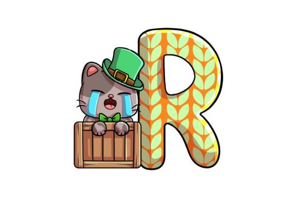 St Patrick Cat Alphabet R Graphics & Illustrations Review