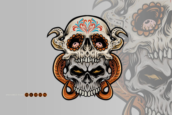 Two Sugar Skull Muertos Illustrations: Graphics Review