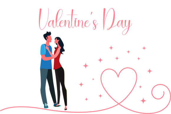 Valentine Couple Hugging Illustrations: Graphics Review