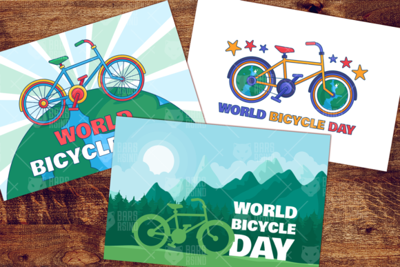World Bicycle Day Graphics: Illustrations for Crafters